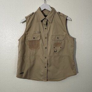 Vtg LRL Ralph Lauren Utility Fishing Vest Largr Beige Outdoor Hiking Safari Mesh